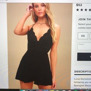Backless lace romper - black